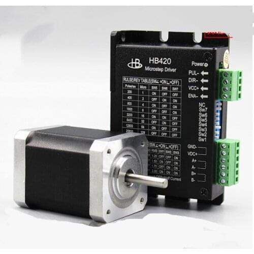 2 Phase Nema 17 Stepper Motor 42BYG250 2A 0.4N.m/0.55N.m/1.0N.m DC Stepper Drive HB420