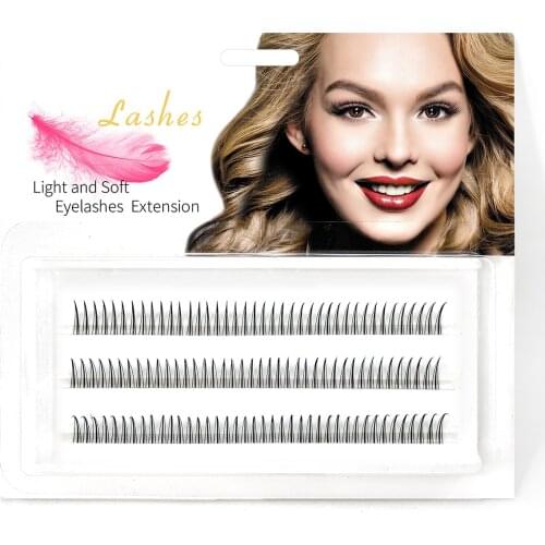 2021 A/M Fan False Eyelashes Extension Lashes Fairy Female Single Cluster Segmented Natural B/C Curled 0.07 Premade Volume
