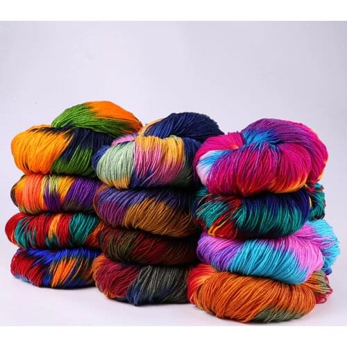 250g(50g*5pcs) Dyed Flashy Crochet Yarn Colorful Acrylic Mink Yarn Baby Winter Sweaters Knitting Mohair Wool Yarn Crochet Needle