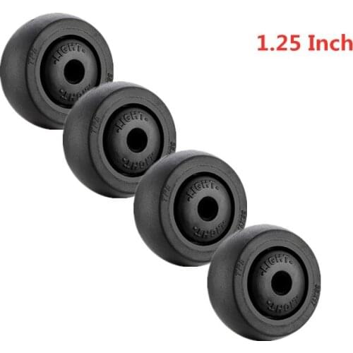 4 Pcs/Lot 1.25 Inch Black Single Wheel TPE Rubber Caster Wear-Resistant Silent Universal Accessories Pulley