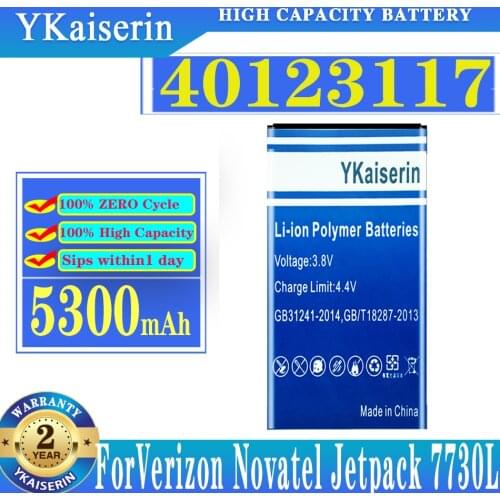 YKaiserin 40123117 5300mAh For Verizon Novatel Jetpack 7730L 8800L MiFi 4G LTE WIFI Router Hotspot Modem Replacement Battery