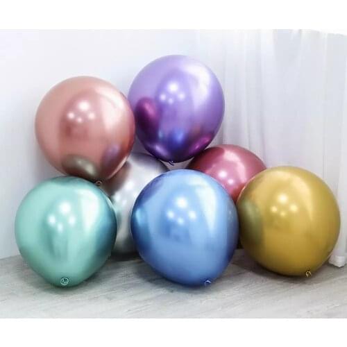 5pcs 18inch Metal Latex Balloons Metallic Colors Helium Air Globos For Birthday Wedding Party Balloons Pink Purple Rose gold