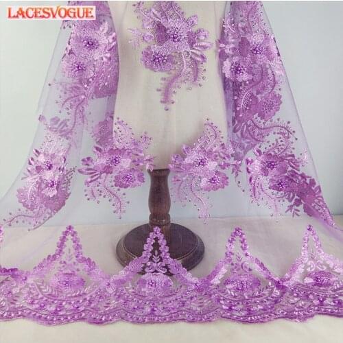 5yards 120cm Beads Mesh embroidery lace fabric Handmade DIY Dress decoration Garment material Needlework sewing accessories 186