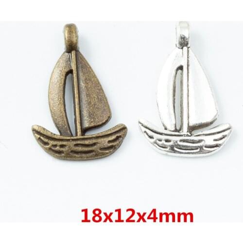 85 pieces of retro metal zinc alloy sailboat pendant for DIY handmade jewelry necklace making 6829