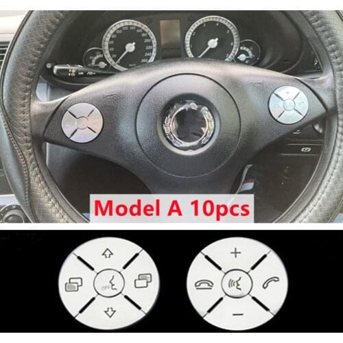 Car Steering Wheel Button Switch Trim Cover Sticker Fit For Mercedes Benz E C S GLK R ML GL CLS SLK Class W212 W204