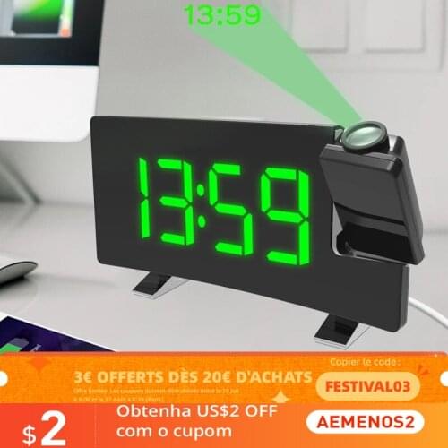 NEW LED Projection Alarm Clock Digital Date Snooze Function Backlight Projector Desk Table Led Clock With Time Projection 2Alarm