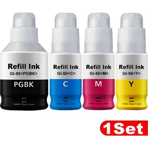 Bottled Ink GI50 BK C M Y For Canon PIXMA G5050 G6050 GM2050 Printer