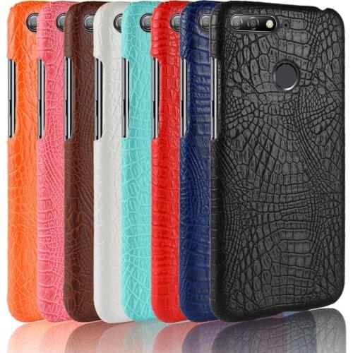 Huawei Honor 7A Pro 5.7" Case Crocodile Pattern Hard PC+PU Leather Back Cover Case for Huawei Y6 Prime 2018 Hard Cover Protector