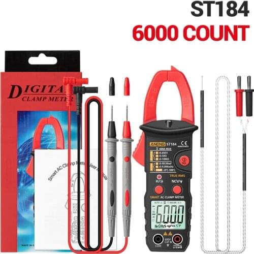 ANENG ST184 6000 Counts Digital Professional Multimeter Clamp Meter True RMS AC/DC Voltage Tester AC Current Hz Capacitance Ohm