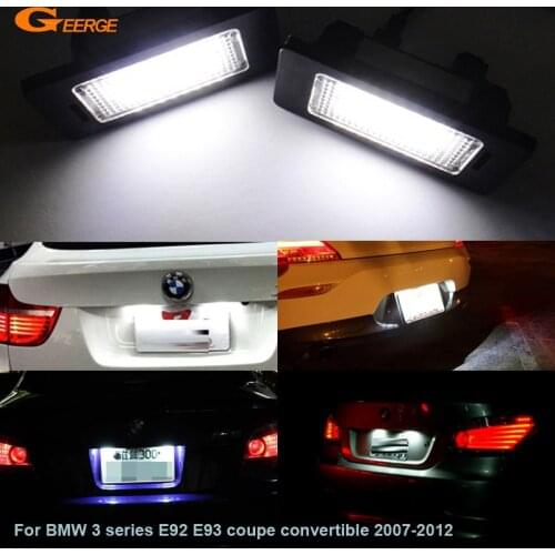 For BMW 3 series E92 E93 coupe convertible 2007-2012 Ultra bright smd Led License plate lamp light No OBC error car Accessories