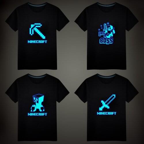 Cartoon Games Like a Boss Men Fluorescent Luminous T-shirt Casual Unisex Tops Vest Tees Short sleeve Children T Shirt