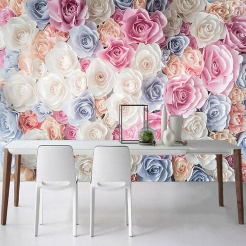 Photo Wallpaper Modern Romantic Flower Sea Flower Mural Living Room Bedroom Wedding House Backdrop Wall Home Decor Wall Paper 3D