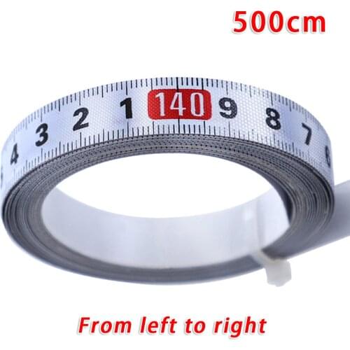 Miter Track Tape Measure Self-adhesived Metric Rolled Ruler Measuring 1-5m Steel Waterproof Rust proof For T-track Woodworking