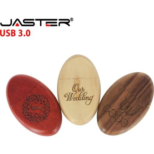 JASTER USB 3.0 Custom Logo Wooden Heart Usb 2.0 Memory Stick Pen Drive 8gb 16gb 32gb Logo customized Wedding photography gift