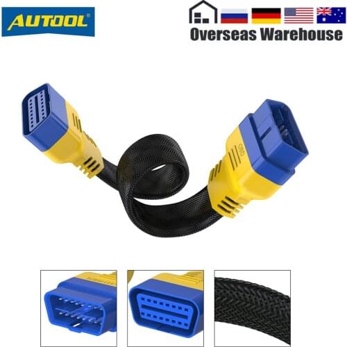 AUTOOL OBD2 II 16Pin Male To Female Car Gooseneck Extension Cable For Diagnostic Tool