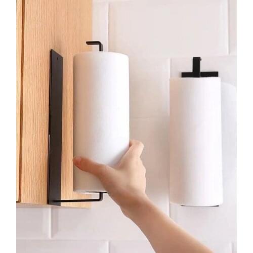 Creative toilet kitchen carbon steel paper towel rack non-perforating paper towel rack rack storage rack roll paper rack storage
