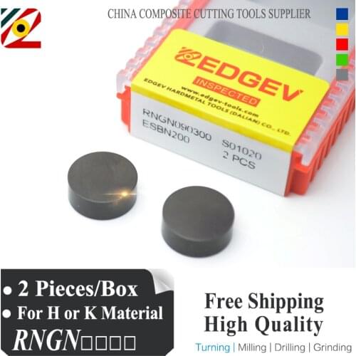 EDGEV Round Solid CBN Inserts RNMN RNMN0603 RNMN0903 RNMN0904 RNMN1203 RNMN1204 RNMN1207 RNGN Supper Hard Tools Rolls Brake Disk