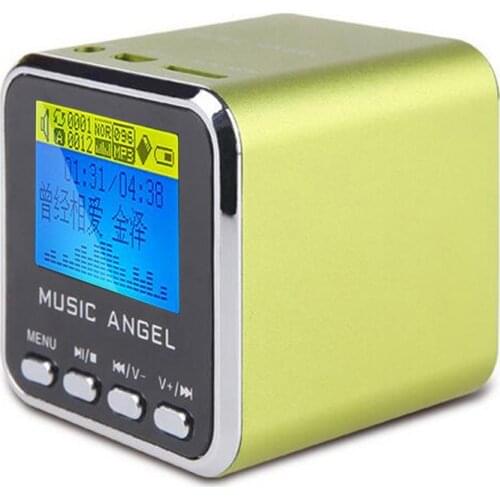 Music Angel JH-MD08D LCD Display Digital Speakers support MicroSD /TF Card /Line-in MP3 Player Mini FM Radio Clock Alarm