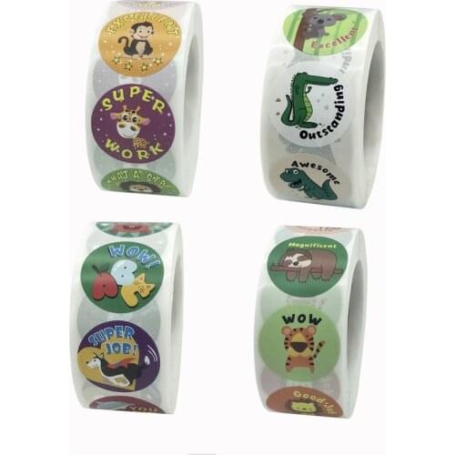 500pcs Cute Animal Thank You Stickers Child Toy Gift Decor Seal Labels Kids Reward Diary Scrapbook Stationery Sticker