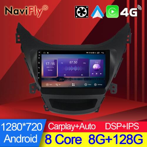 NaviFly 7862 6GB+128GB QLED 1280*720 DSP 4G LTE Android 10.0 Car Navigation GPS Radio Player For Hyundai Elantra 5 JK 2010 2016