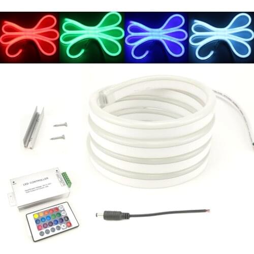 12V RGB LED Strip Neon Light SMD 5050 80 led/m Waterproof DIY Decoration Lights Lighting with 24 Button IR Remote Controller