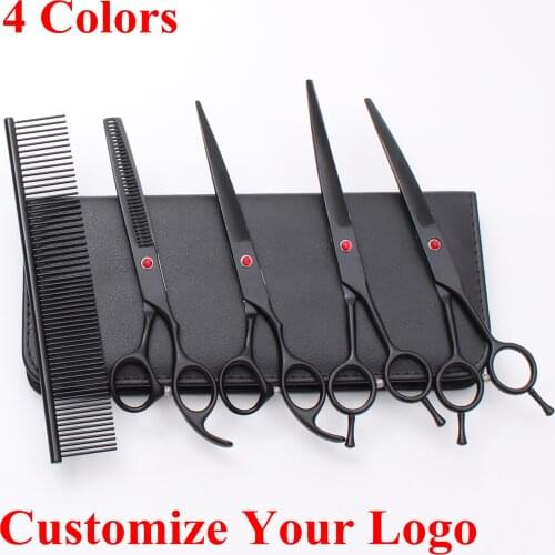 Pet Scissors 7" Cutting Curved Pet Grooming Scissors Professional Shears Salon Barber Dogs & Cats Hair Thinning Scissors 3102