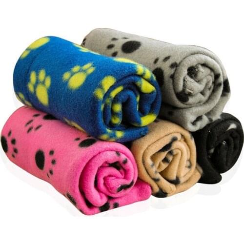 Pet Dog Bed Blanket Soft Fleece Cat Cushion Blanket Winter Warm Paw Print Pet Cats Cover Blanket For Small Medium Large Dogs Mat