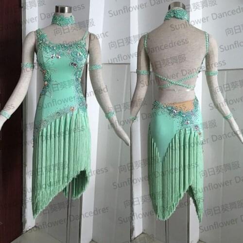 NEW!Latin dance dress,tango salsa samba dress, latin dance wear , cha-cha Competition Latin dancing wear,Sunflower Dance Dress