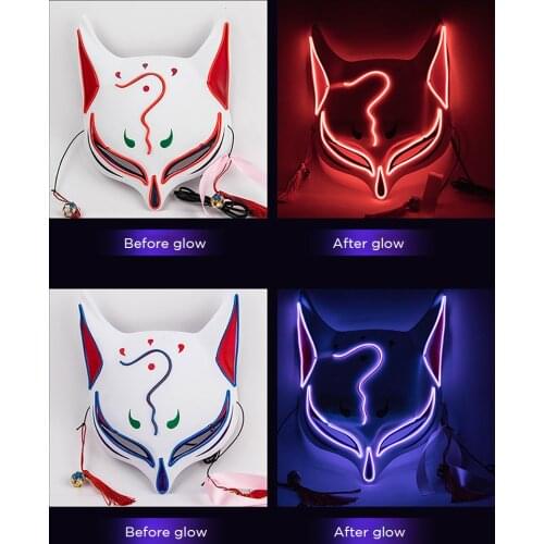 Hot Anime Demon Slayer Cosplay Mask Led For Men Women Sabito Kamado Tanjirou Makomo Halloween Party Cosplay Props