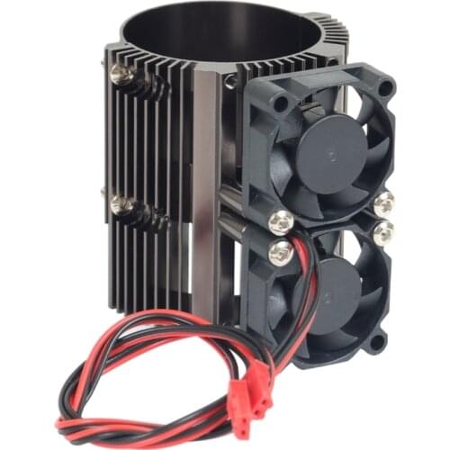 1/8 Double Fan Motor Twin Cooling Radiator for E-REVO 41-43mm Engine 1/10 SUMMIT Motor Heatsink RC Car Spare Parts