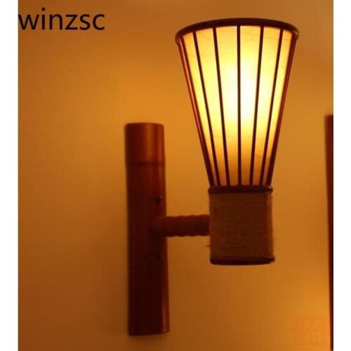 Retro hotel Wall Lamp bar aisle lights Japanese bamboo wall garden led lamp living room balcony porch stairs lamp LU823420