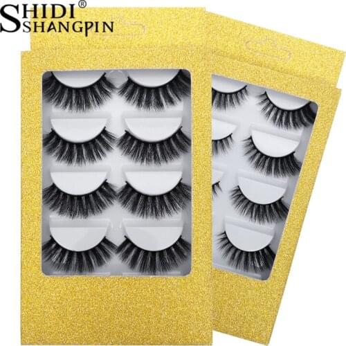 SHIDISHANGPIN mink eyelashes 5 pairs natural long false lashes volume fluffy hand made make up 3d/5d eye lash soft faux cils