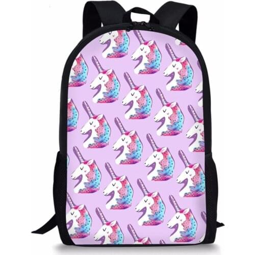 Middle School Bag For Kids Unicorn Pattern Bags Customized Teenagers Girls Schoolbag Large Capacity Print Backpack With Pockets