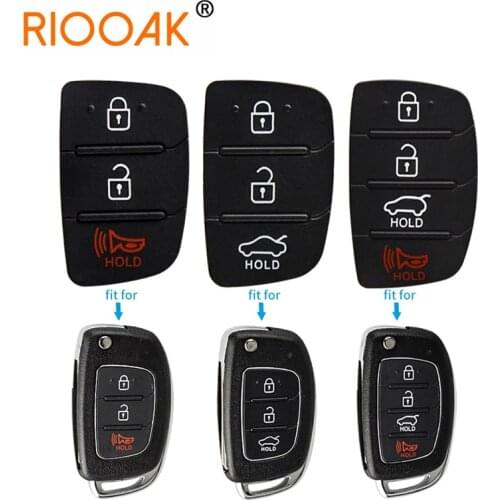 3/4 Buttons Flip Folding Remote Car Key Shell Case Rubber Key Button Pad For Mistra Hyundai HB20 SANTA FE IX35 IX45