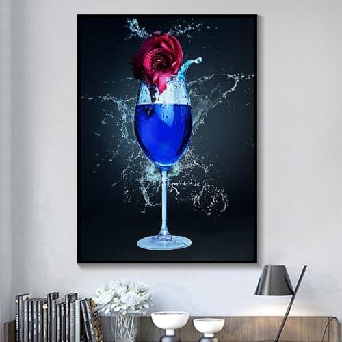 Modern Home Decoration Nordic Wall Painting Poster Wine Glass Living Room Kitchen Art Wall Decoration Wall Painting Poster Mural