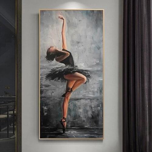 Modern Elegant Figure Art Ballerina Canvas Painting Wall Art Posters Prints Wall Pictures for Living Room Home Cuadros Decor