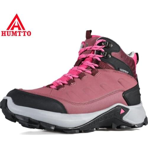 HUMTTO Waterproof Trekking Boots Leather Hiking Shoes Women Breathable Outdoor Sport Mountain Climbing HuntingTactical Sneakers