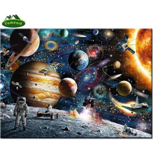 YUMEART Diamond Painting Cross Stitch Kits Universe Planet Handicraft Needlework 5D Mosaic Diamond Embroidery Needle Arts Crafts