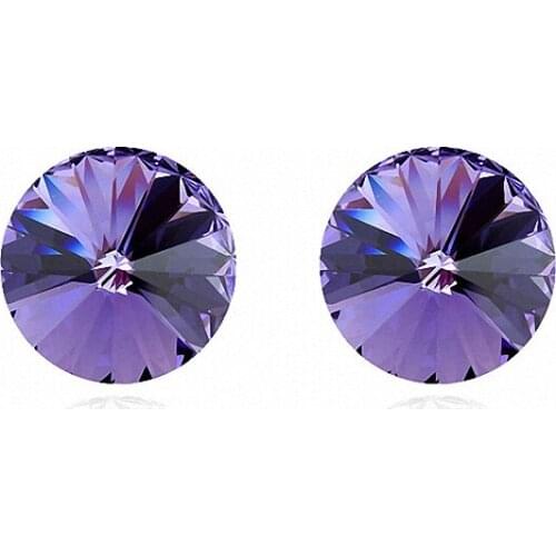 7 Colors Real Austrian crystals Stud earrings for women gold Color Earrings s New Sale Hot Round 96554Tanzanite