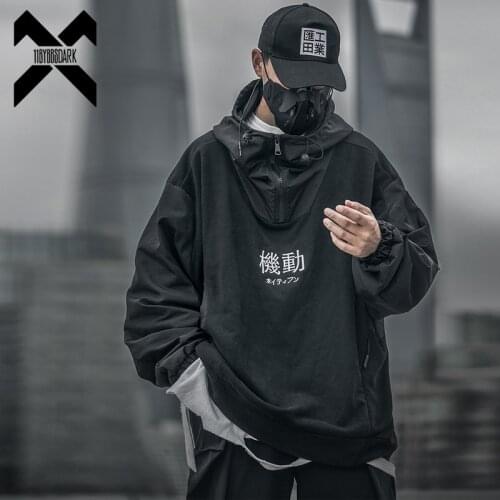 11 BYBBS DARK 2020 Fashion Sweatshirt Men Streetwear Tactics Hoody Hoodies Black Harajuku Sweatshirts Patchwork Oversized DG508