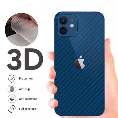 5PCS Back Carbon Fiber Film For Apple iPhone 11 Pro Max X XR XS Max 12 Mini SE 2020 iphone 6s 7 8 Plus Phone Screen Protector