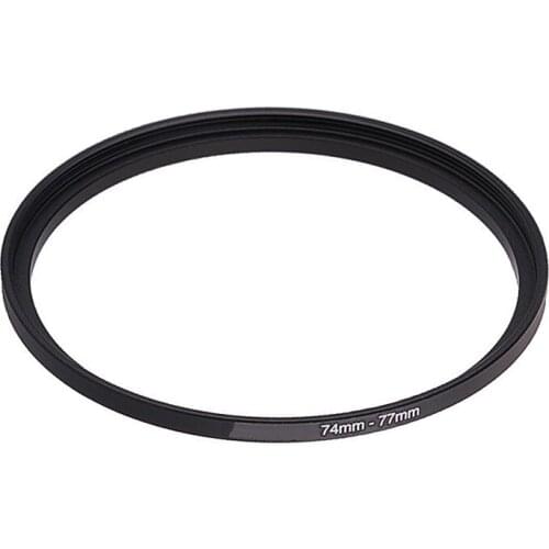 74mm-77mm 74-77mm 74 to 77 Step Up Ring Filter Adapter black