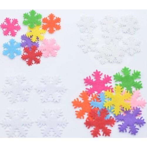 200Pcs 20/30mm Multicolor Nonwoven Snowflake Appliques for Wedding Party Christmas Decor Tree Ornament Crafts DIY Accessories