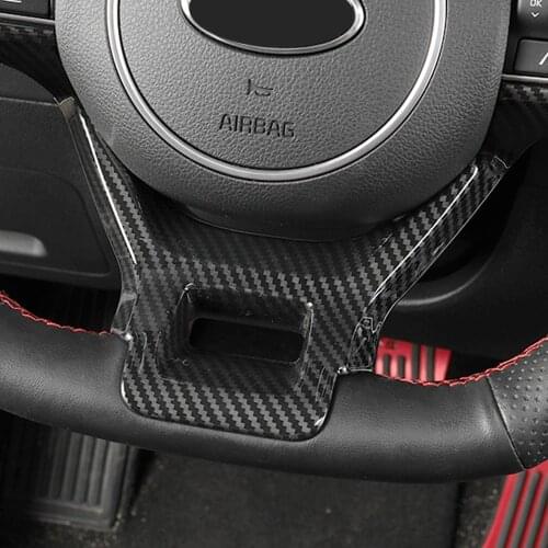 Car Styling 1PC ABS Carbon Fiber Interior Steering Wheel Decorative Cover Trim for Kia Optima K5 2020 2021 Accessories