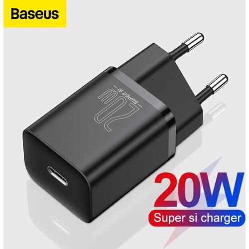 Baseus 20W PD Super Si USB C Charger For iPhone 12 Pro Max Support QC3.0 Fast Charging Portable Phone Charger For iP 11 Pro Max