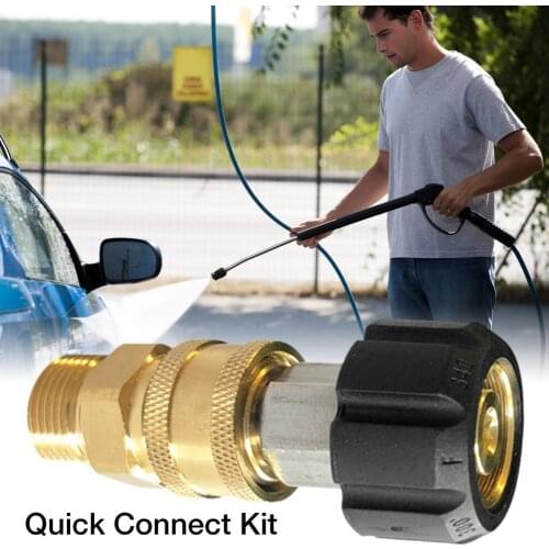 Pressure Washer Adapter Set Metal Adapter Foam Nozzle Foam Generator Foam Gun M22 To 1/4 Inch Quick Connect Kit Huter