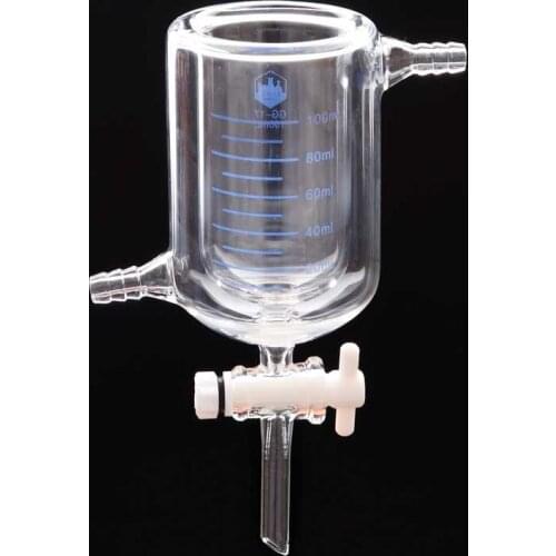 Double-layer beaker 100ml PTFE piston jacketed beaker photocatalytic reactor