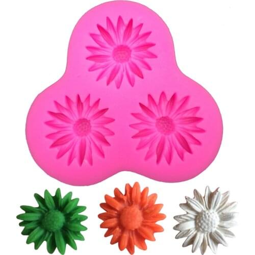 Chrysanthemums Shape fondant silicone mold kitchen baking chocolate pastry candy Clay making cupcake lace decoration tools F