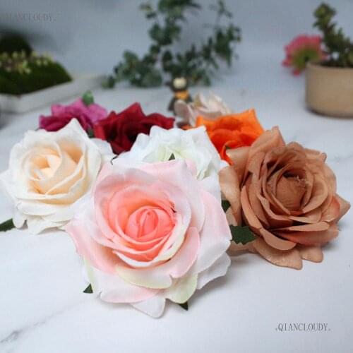 1 pieces DIY Artificial Diamond Rose European autumn style silk flower heads wedding wall car decoration flower brooch D66