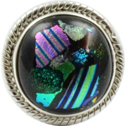 Lovegem Genuine Dichroic Glass Ring 925 Sterling Silver,Size:5.5 , AR3068